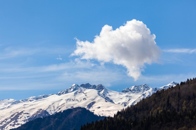 Beautiful views of the Svaneti mountains, the high-mountainous region of Georgia