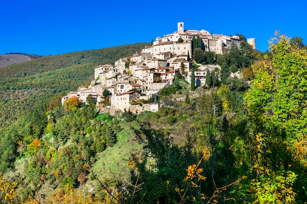 Beautiful villages of Italy, Labro in autumn colors. Rieti province