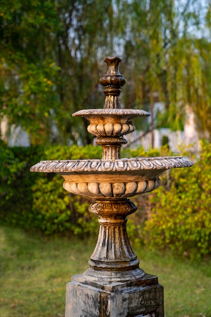 Beautiful vintage fountain in the garden