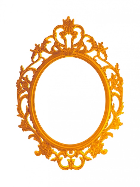 Foto bella cornice dorata vintage o specchio isolato