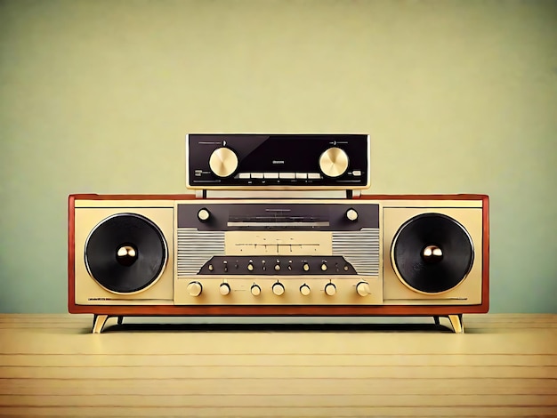 Photo beautiful vintage stereo shortlist retro design