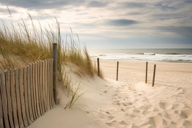 Beautiful virgin beach with sand dunes