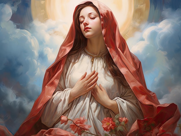 美しい聖母マリアの絵画聖マリアの神の母聖母の油絵美術品