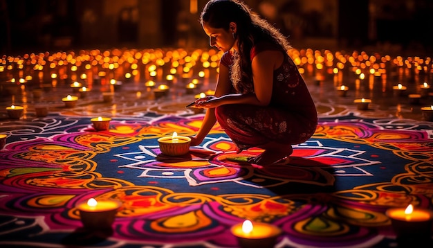 Beautiful vivid color designs in the style of diwali
