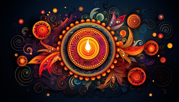 beautiful vivid color designs in the style of Diwali