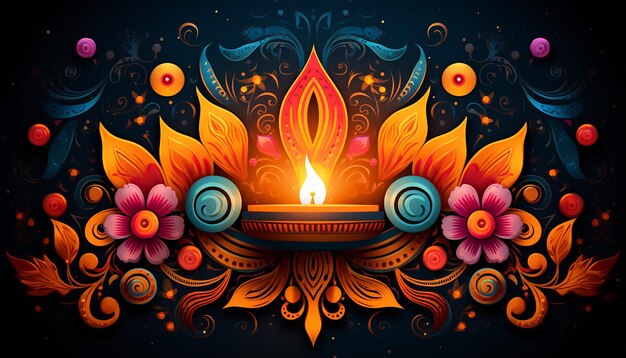 Photo beautiful vivid color designs in the style of diwali