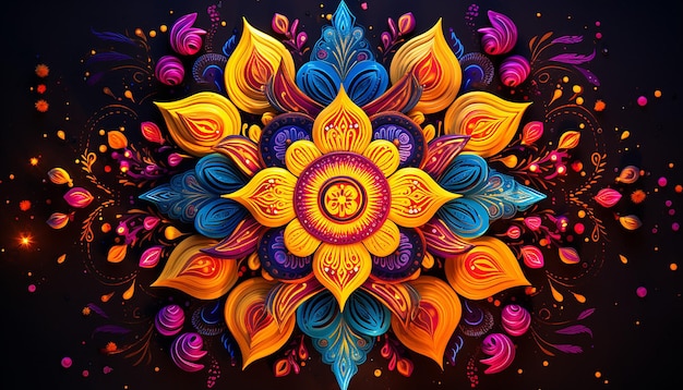 Photo beautiful vivid color designs in the style of diwali