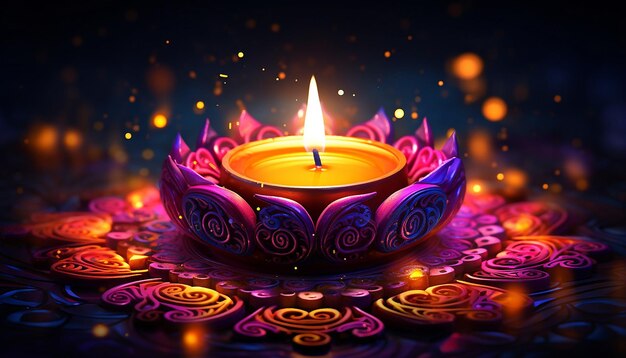 Beautiful vivid color designs in the style of diwali