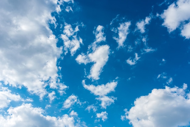 Beautiful volumetric clouds on a blue sky