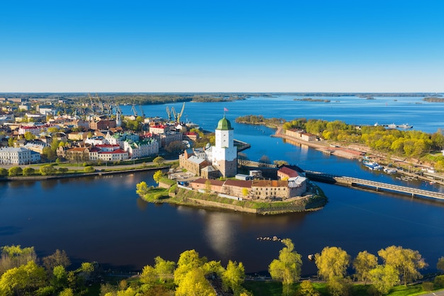 Beautiful Vyborg aerial view