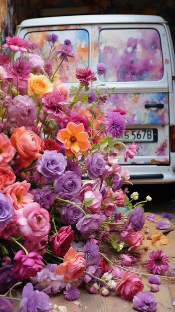 Foto una bella carta da parati di fiori