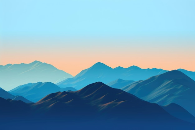 Beautiful wallpaper shades of blue and orange in the blue mountains Generative AI AIG27