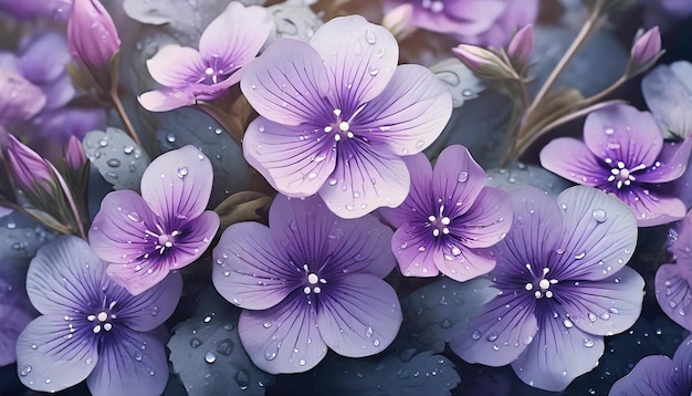 Beautiful wallpaper with purple flowers