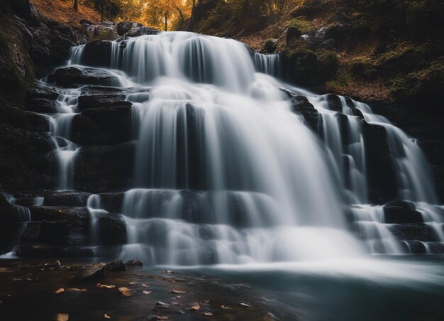 Photo a beautiful water fall background