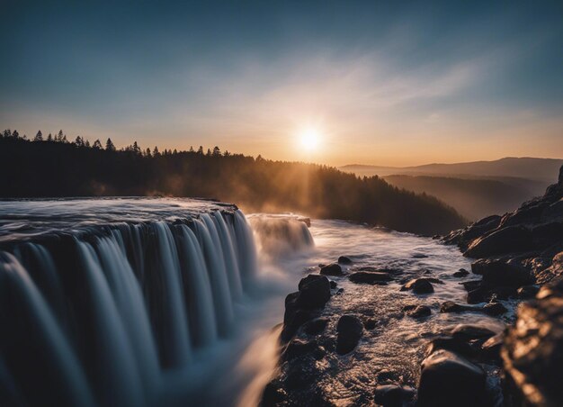 Photo a beautiful water fall background