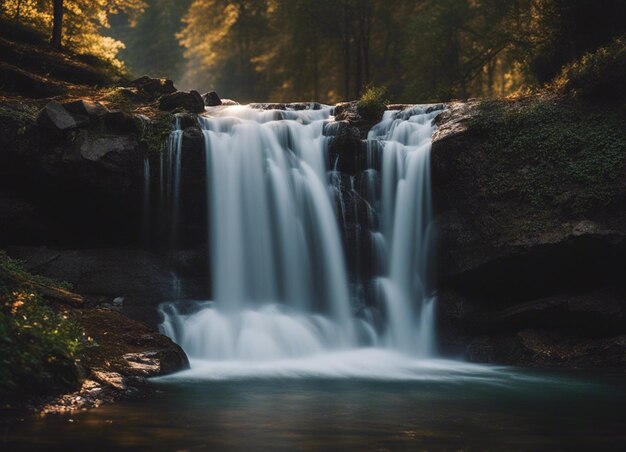 Photo a beautiful water fall background