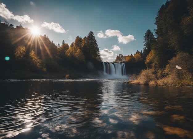 Photo a beautiful water fall background