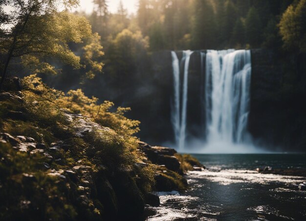 Photo a beautiful water fall background