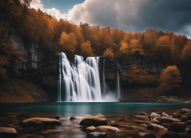 Photo a beautiful water fall background