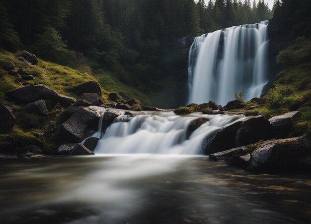 Photo a beautiful water fall background