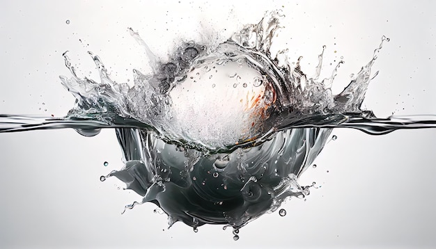 Beautiful water splash backdrop AI render