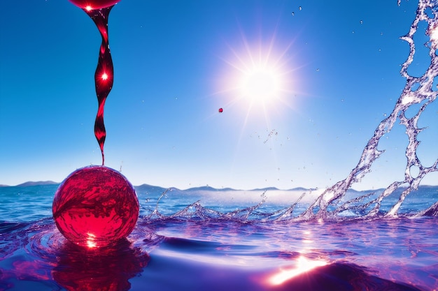 Beautiful water splashes Chromatic Rhapsody Vibrant Water Splashes Generative AI