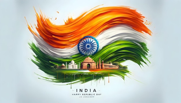 Beautiful watercolor banner for india republic day