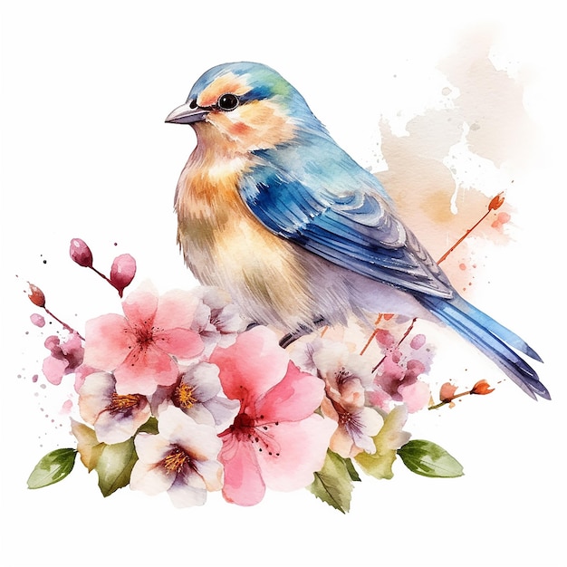 Beautiful Watercolor Birds Illustration