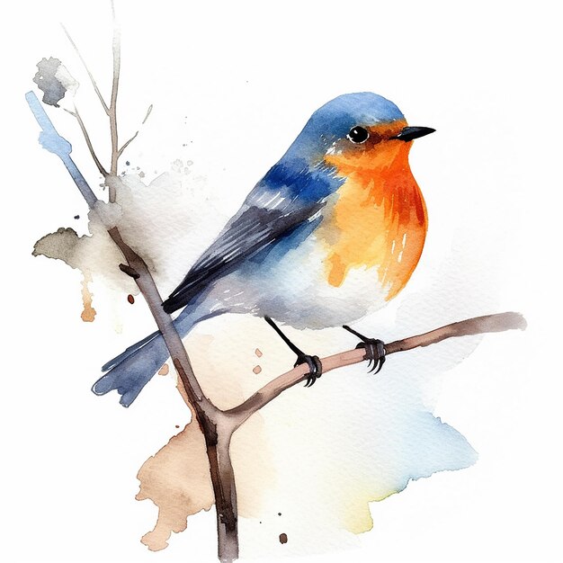 Beautiful Watercolor Birds Illustration