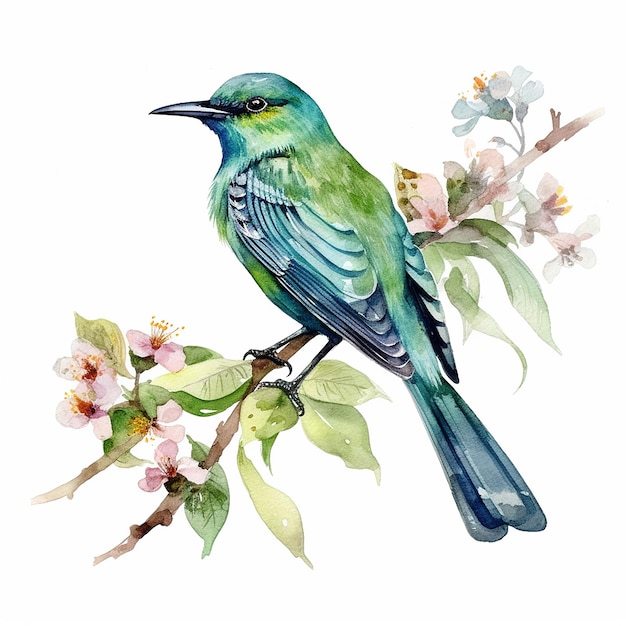 Beautiful Watercolor Birds Illustration