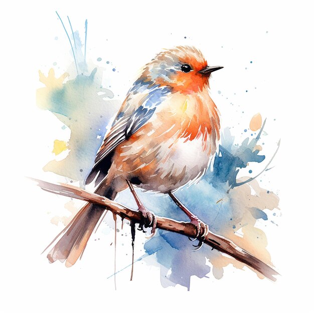 Beautiful Watercolor Birds Illustration