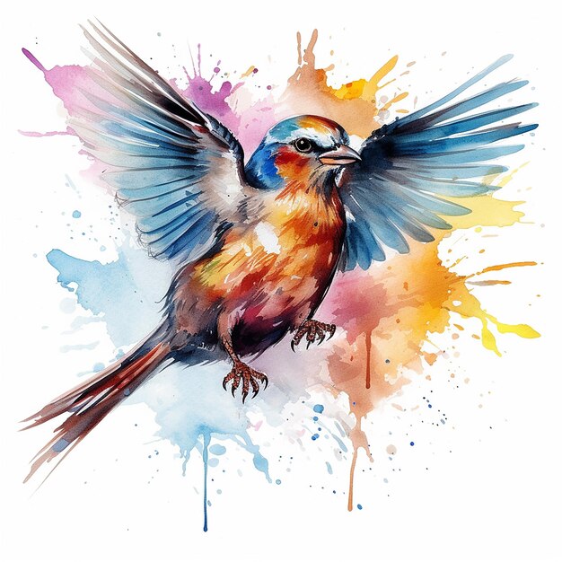 Beautiful Watercolor Birds Illustration