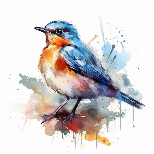 Beautiful Watercolor Birds Illustration