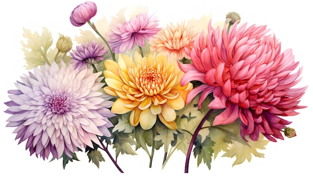 beautiful watercolor bouquet of flowers