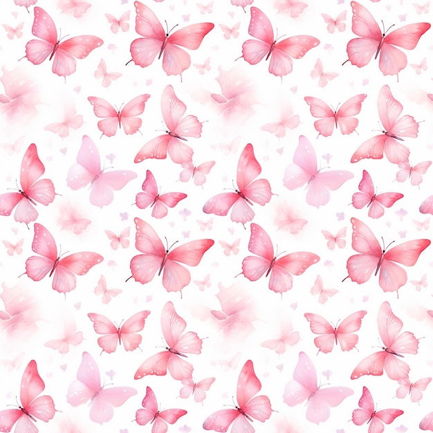 Photo beautiful watercolor butterflies pink shades tile