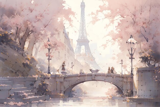 Photo beautiful watercolor city views