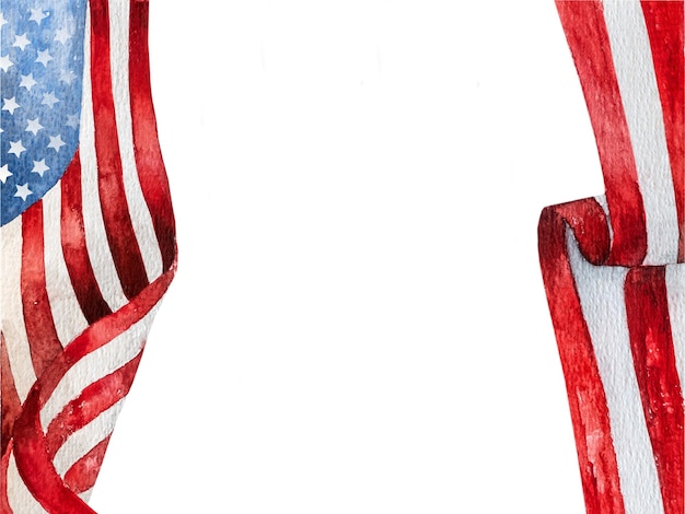 미국 발 의 아름다운 수채화 그림