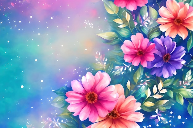 Beautiful watercolor floral background