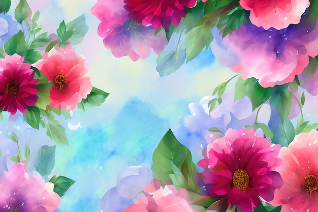 Beautiful watercolor floral background