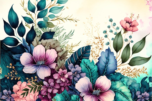 beautiful watercolor floral background