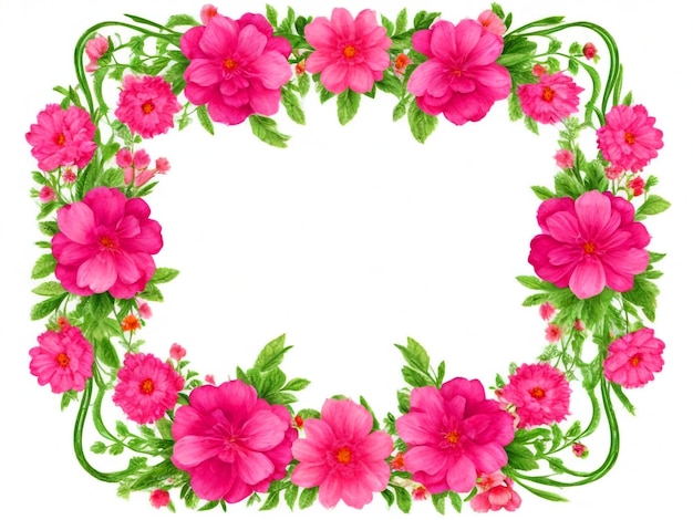 Beautiful watercolor floral frame