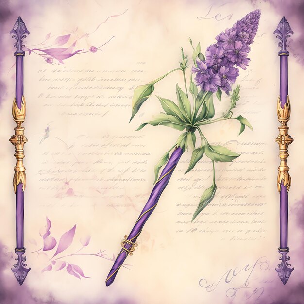 Photo beautiful watercolor wand digital paper scarpbook junk journal clipart illustration