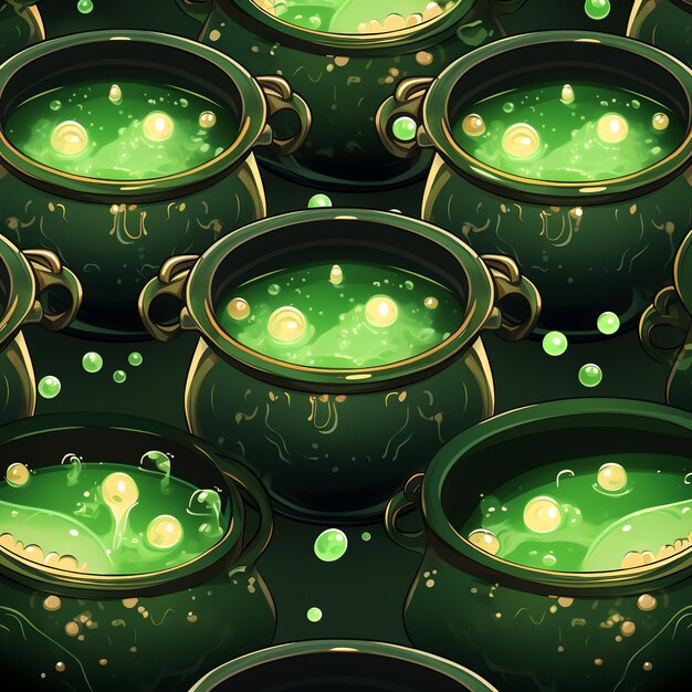 Beautiful watercolor witch cauldrons with green liquid digital paper scarpbook junk journal clipart