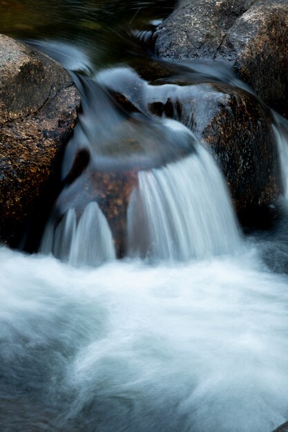 Beautiful waterfall and big rocks 