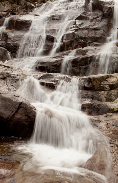 Beautiful waterfall falling  