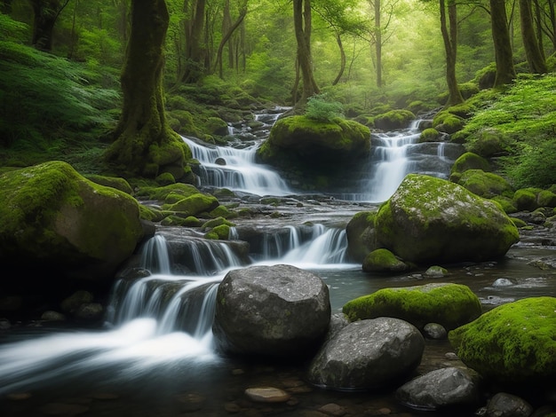 Beautiful waterfall in the forest