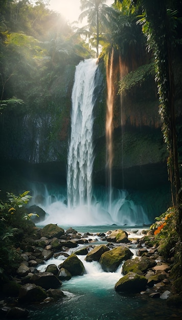 Beautiful waterfall in the forest