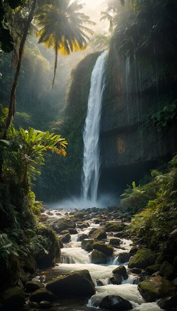 Beautiful waterfall in the forest