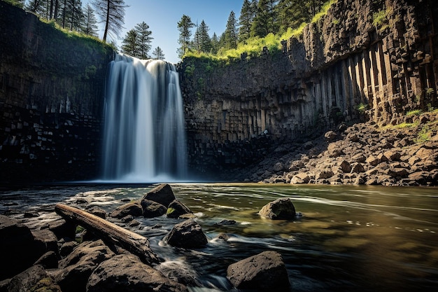 beautiful waterfall in jungle landscape photography