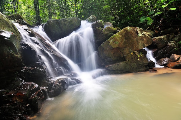 Beautiful waterfall in Kionsom Kota Kinabalu city Sabah Borneo Malaysia